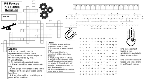 Forces in Balance Revision Puzzle