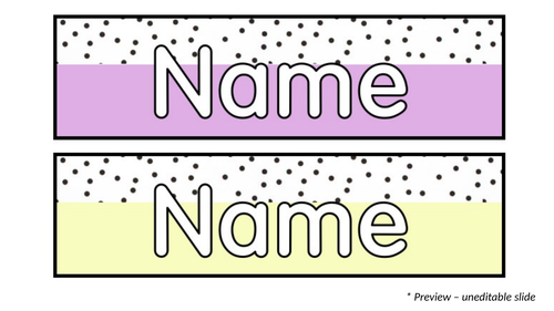 Pastel Polka Dot Tray Labels