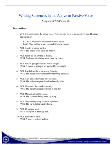 ENGLISH 1010 Tarea 7 1 ASSIGMENT PACK 2022 Teaching Resources
