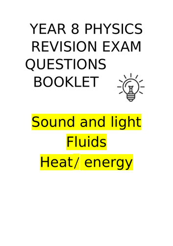 Year 8 Physics Revision Workbook