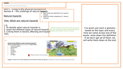 AQA GCSE Geography - Unit 1- Living with the physical environment, Section A: Natural hazards