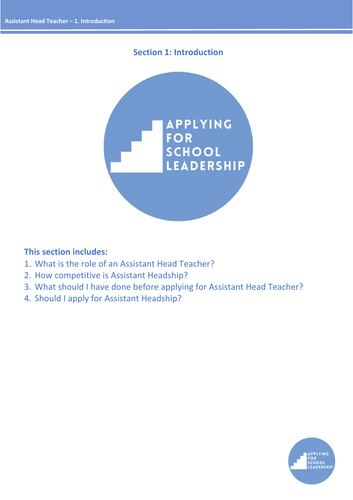 Complete Assistant Headteacher Application Preparation Pack