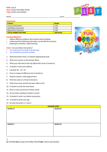 Planning your revision - PSHE - Year 8