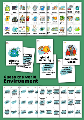Environment Vocabulary Game | Guess the Word ESL Speaking Activity for Kids