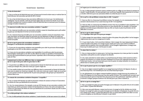 Unit 6- Questions and Model Answers- GCSE French