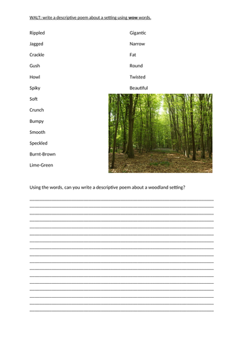 Setting Description Worksheets KS2