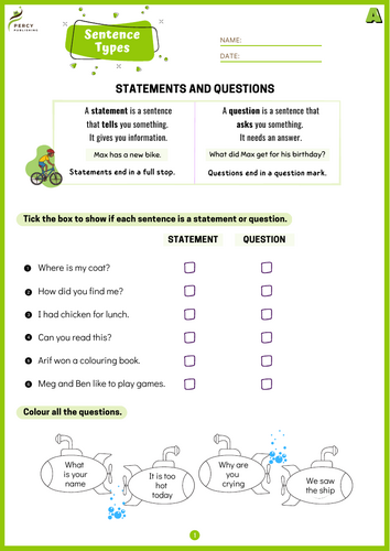 Sentence Types: Statements, Questions, Commands, Exclamations