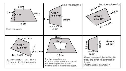 Area of a trapezium (variation)