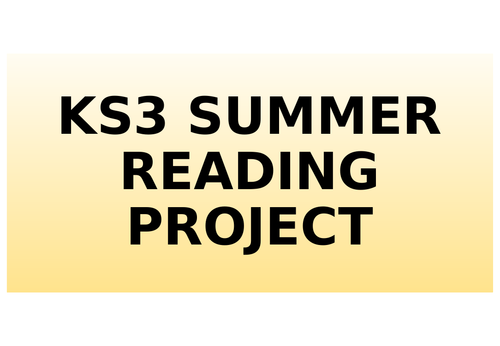 KS3 Summer Reading Project