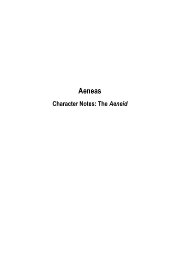 Aeneas: Character Overview