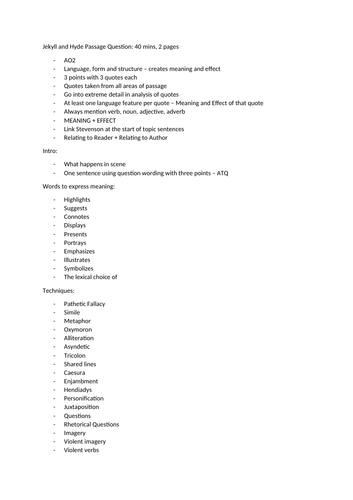 GCSE Jekyll and Hyde Complete Revision