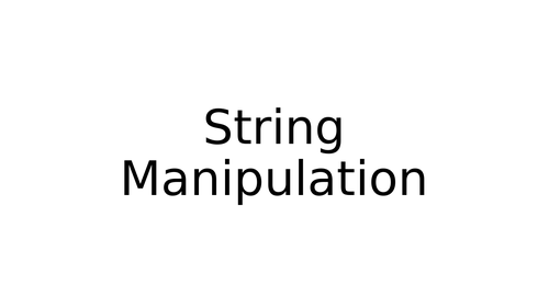 Python Programming -  String Manipulation