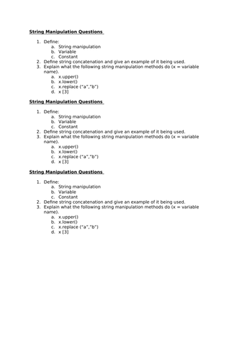 GCSE Computer Science (J277) - Python Programming - String Manipulation 2