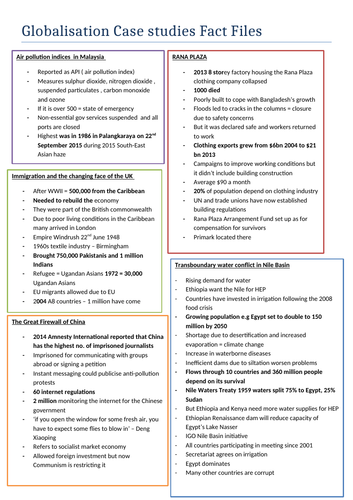 Geography Globalisation Casestudies