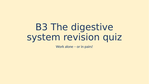 B3 The digestive system quiz KS4