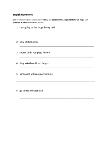 Correct The Missed Punctuation Worksheet KS2