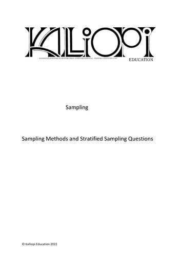 Sampling - stratified Sampling Method