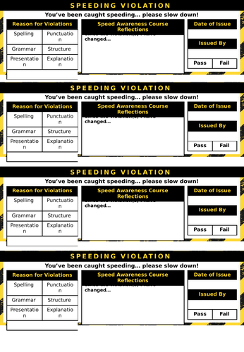 Learning Speeding Ticket