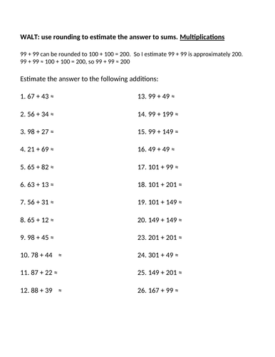 Rounding to Estimate Addition KS2