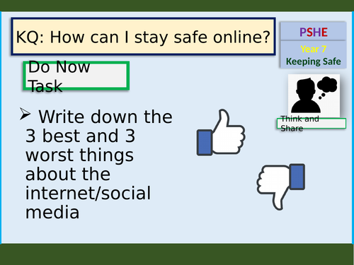 Online Safety PSHE lesson