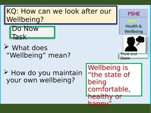 5 ways to wellbeing PSHE lesson