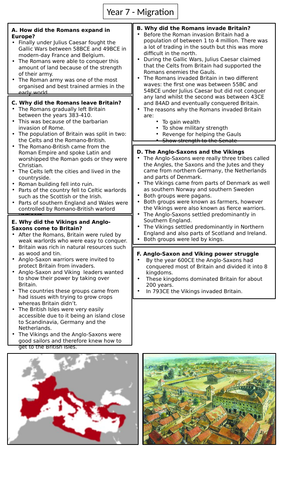 Migration knowledge organiser