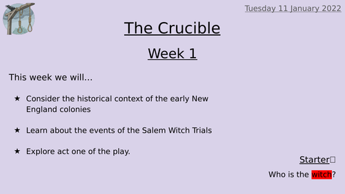 'The Crucible' Scheme of Work