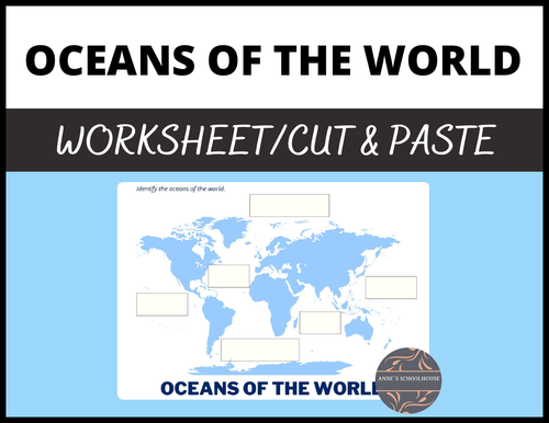 Oceans of the World - Worksheet/Cut & Paste Activity