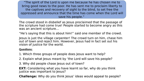 Y8 Parables: Zacchaeus