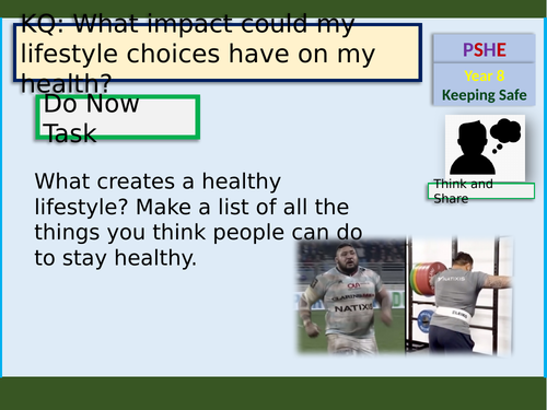 Healthy Lifestyle PSHE lesson