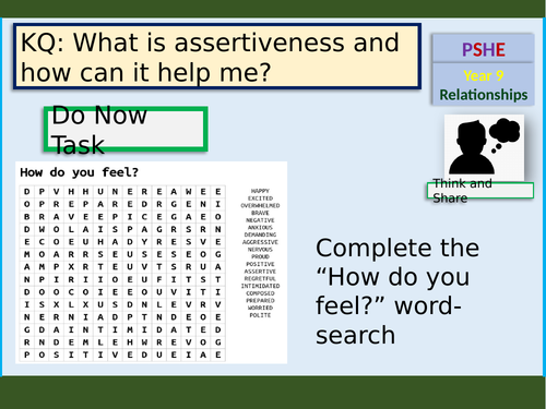 Assertiveness PSHE lesson