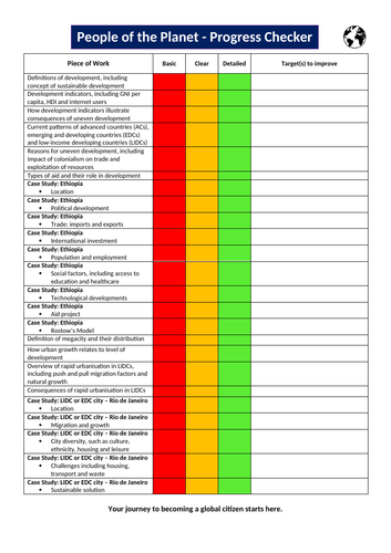 OCR Geog A: People of the Planet workb'k