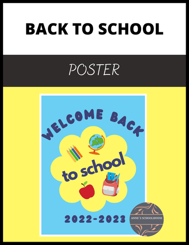 Back to School Poster: 2022-23