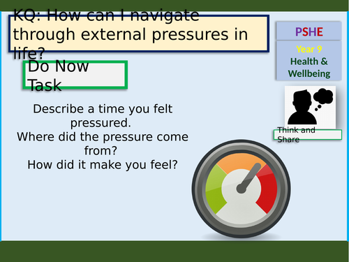 Societal pressure and Conforming PSHE lesson