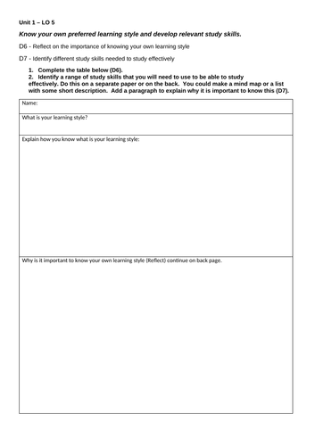 NCFE CACHE L2 Technical Award in Child Development and Care Unit 1 LO 5 ...
