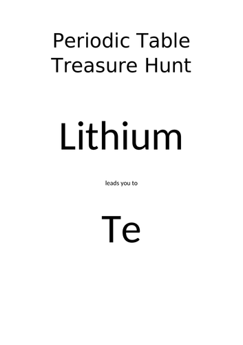 Periodic Table Treasure Hunt - End of year outdoor activity