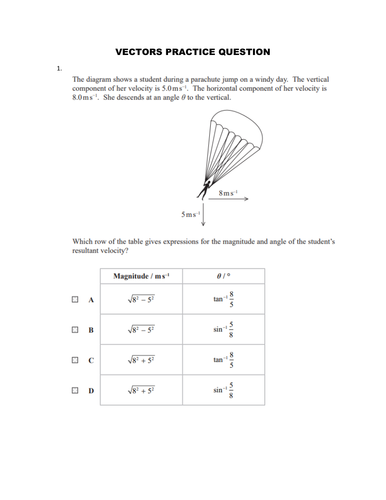 COMBINING VECTOR-FORCES AS PHYSICS WORKSHEET | Teaching Resources