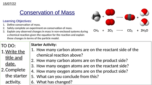 GCSE Conservation of Mass
