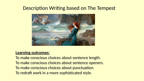 Descriptive writing based on The Tempest Act 1