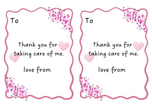 Mother's / Father's Day card insert
