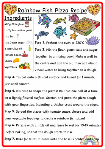 Rainbow Fish Pizza Recipe