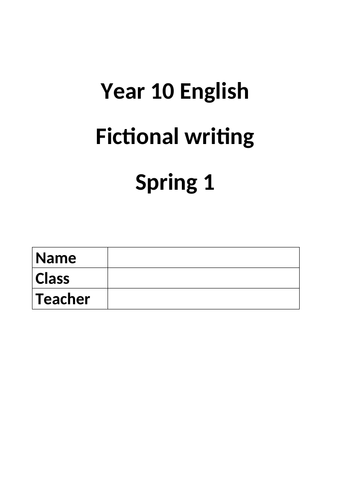 Fictional writing booklet/ unit of creative writing lessons and model answers