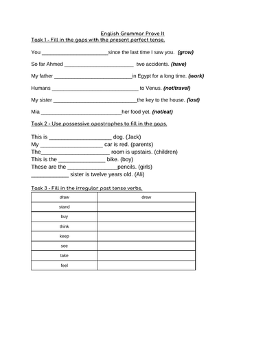 English Grammar Assessment (A)