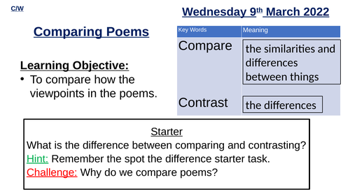 Comparing Poems