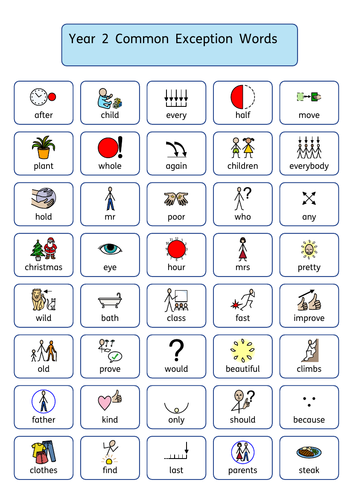 year-2-common-exception-words-teaching-resources