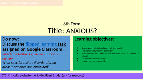 KS5 PPT Lesson on Stress