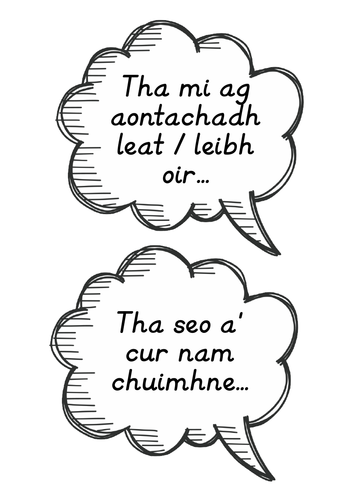 Builgeanan Còmhraidh - conversation bubbles