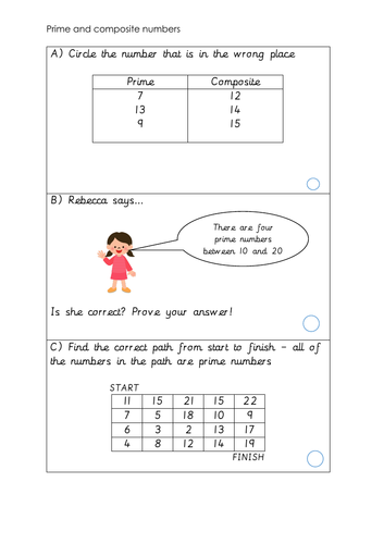 prime numbers reasoning and problem solving