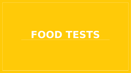 A Level Biology - Food Tests Lesson