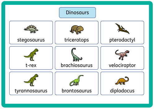 Dinosaurs Word Mat